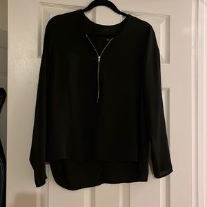 Black blouse with zipper